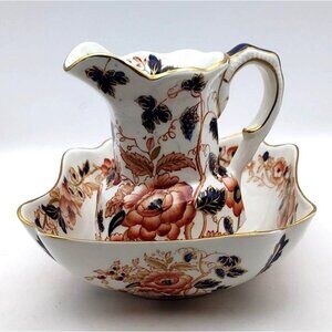 Enoch Wedgwood Tunstall Old Castle England Porcelain Creamer Bowl Vintage Floral